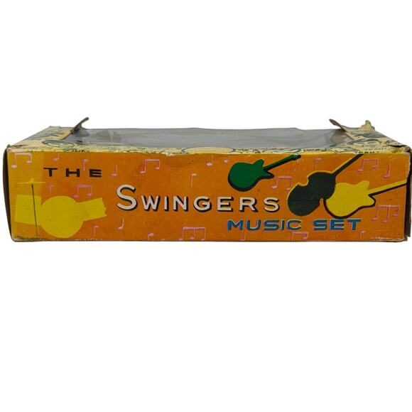 Vintage Swingers Music Set Beatles Style Band Figures Hong Kong w/ Box 1960s - Picture 16 of 16